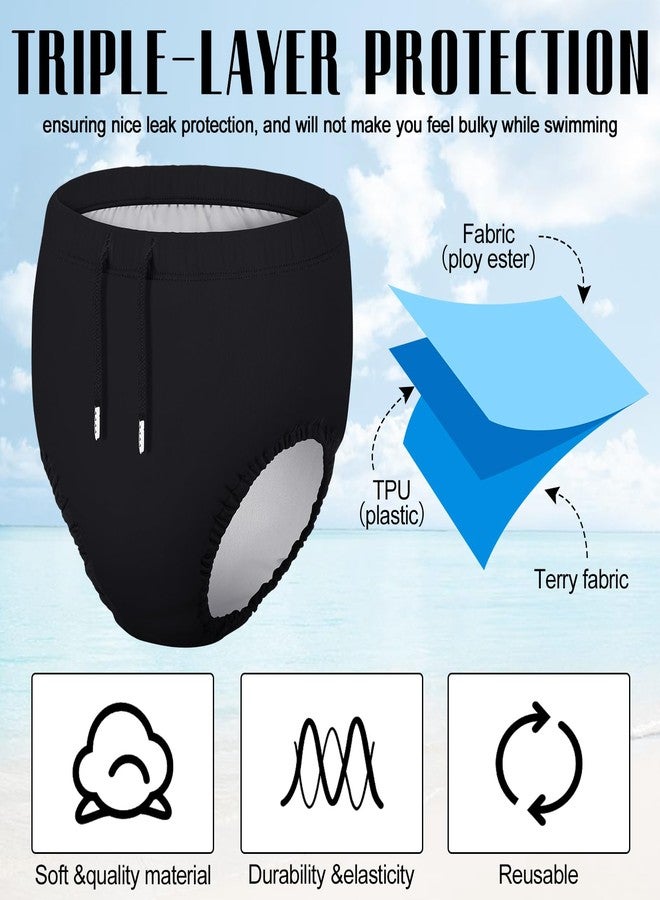 Glitopper 2 Pcs Reusable Adult Swim Diapers Special Needs Cloth Diaper Covers Washable Nappy Trunks Waterproof Leakproof for Postpartum Women Incontinence Protection Unisex(XL) - Image 3